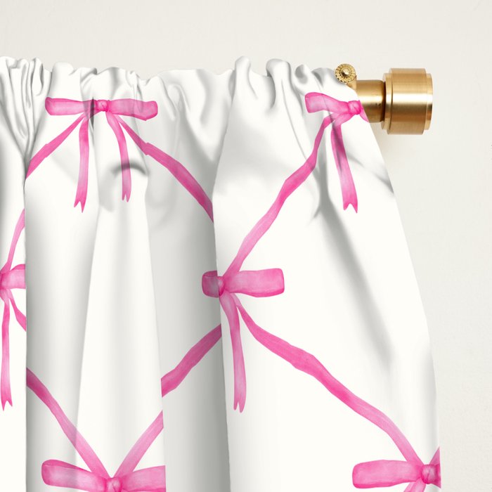 Bows & Ribbons Pattern VIII Y2K Pink Window Curtain Gallery Image 2