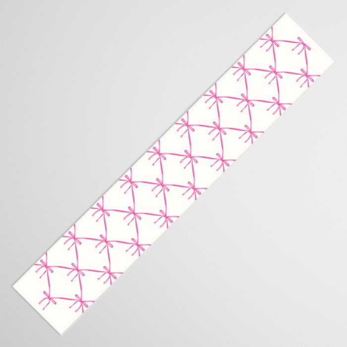 Bows & Ribbons Pattern VIII Y2K Pink Table Runner Gallery Image 3