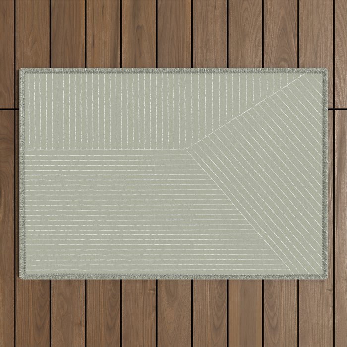 Lines (Linen Sage) Outdoor Rug Gallery Image 1