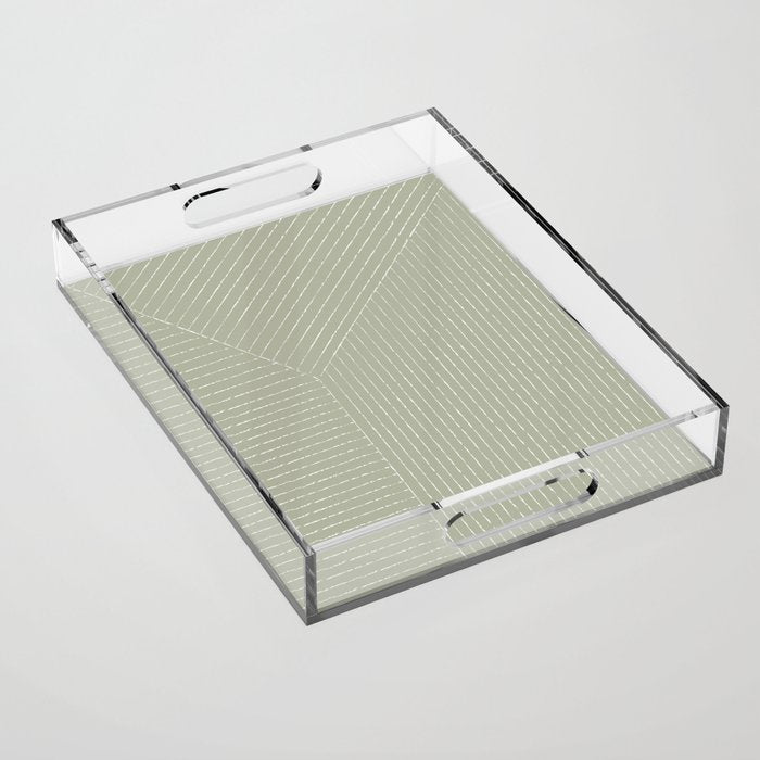 Lines (Linen Sage) Acrylic Tray Gallery Image 1
