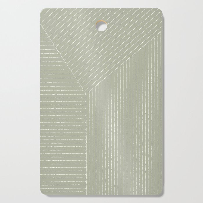 Lines (Linen Sage) Cutting Board Gallery Image 1