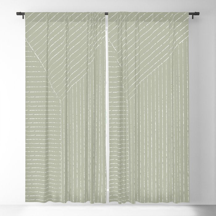 Lines (Linen Sage) Window Curtain Gallery Image 1