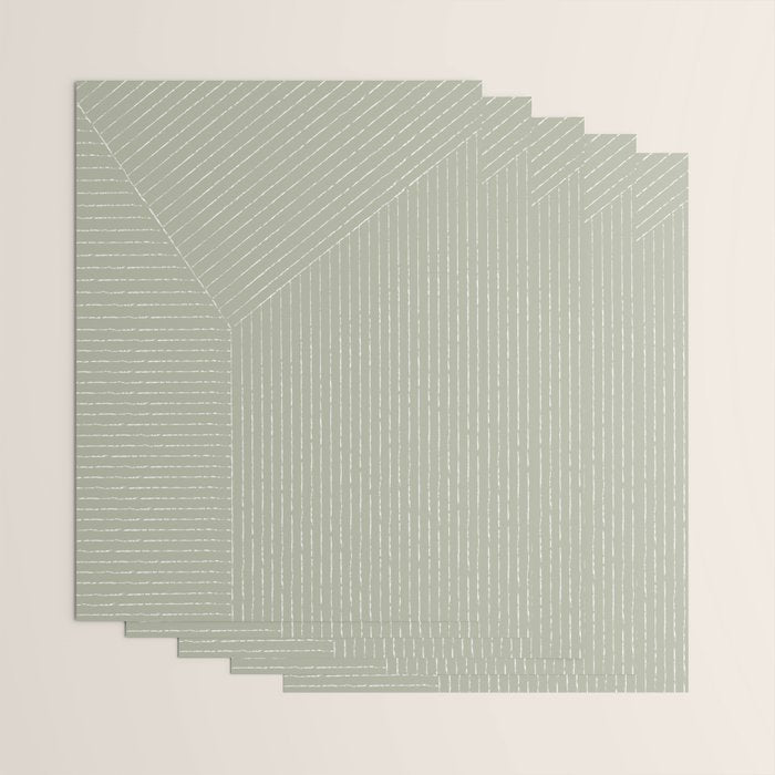 Lines (Linen Sage) Wrapping Paper Gallery Image 3