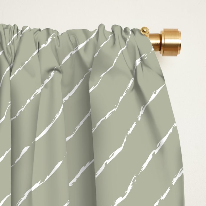 Lines (Linen Sage) Window Curtain Gallery Image 2