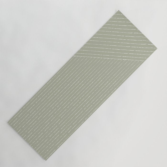 Lines (Linen Sage) Yoga Mat Gallery Image 1
