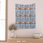 Blooming in Blue Wall Tapestry Gallery Image 2