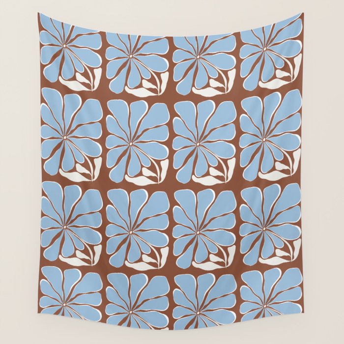 Blooming in Blue Wall Tapestry Gallery Image 1