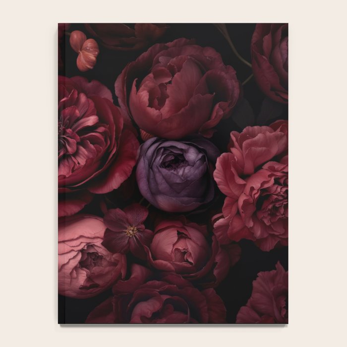 Victorian Grandeur Large Regency Flowers Crimson Red Notebook Gallery Image 4
