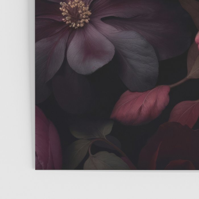 Victorian Grandeur Large Regency Flowers Crimson Red Poster Gallery Image 3