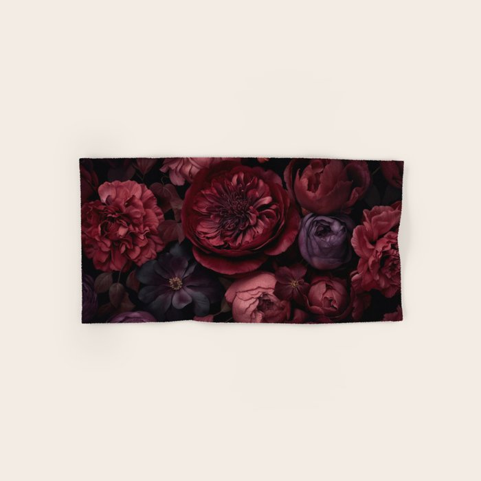 Victorian Grandeur Large Regency Flowers Crimson Red Bath Towel Gallery Image 1