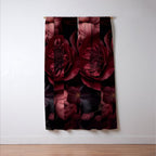 Victorian Grandeur Large Regency Flowers Crimson Red Window Curtain Gallery Image 3