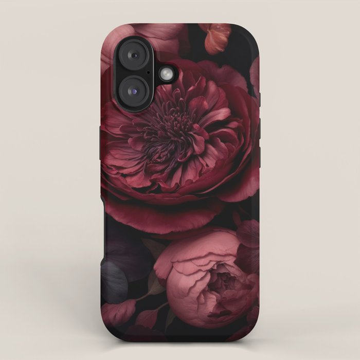 Victorian Grandeur Large Regency Flowers Crimson Red iPhone Case Gallery Image 1