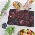 Victorian Grandeur Large Regency Flowers Crimson Red Cutting Board Gallery Image 2