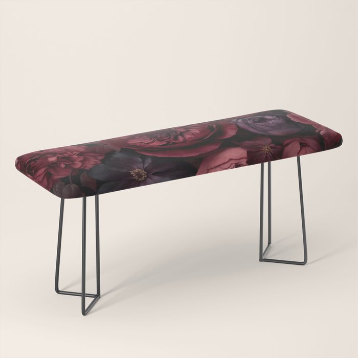 Victorian Grandeur Large Regency Flowers Crimson Red Bench Gallery Image 1