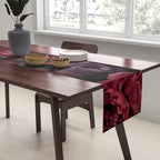 Victorian Grandeur Large Regency Flowers Crimson Red Table Runner Gallery Image 2