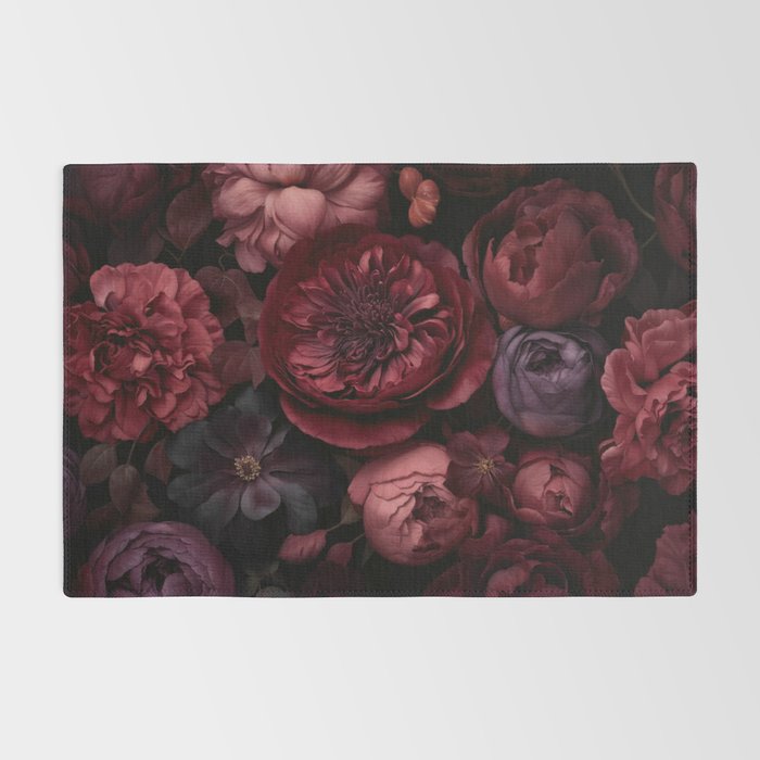 Victorian Grandeur Large Regency Flowers Crimson Red Rug Gallery Image 2