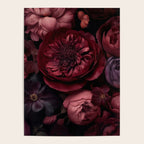 Victorian Grandeur Large Regency Flowers Crimson Red Poster Gallery Image 4