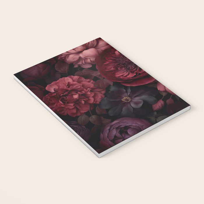 Victorian Grandeur Large Regency Flowers Crimson Red Notebook Gallery Image 3