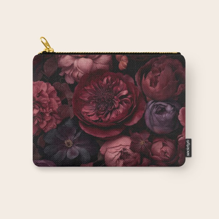 Victorian Grandeur Large Regency Flowers Crimson Red Carry All Pouch Gallery Image 1