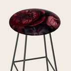 Victorian Grandeur Large Regency Flowers Crimson Red Stool Gallery Image 2