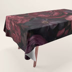 Victorian Grandeur Large Regency Flowers Crimson Red Tablecloth Gallery Image 1