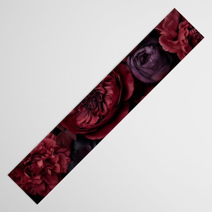 Victorian Grandeur Large Regency Flowers Crimson Red Table Runner Gallery Image 3