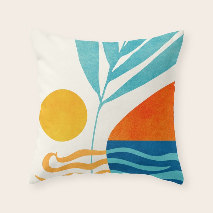 Modern Pop Abstract Landscape Throw Pillow Gallery Image 1