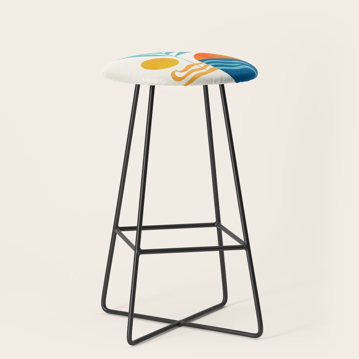 Modern Pop Abstract Landscape Stool Gallery Image 1