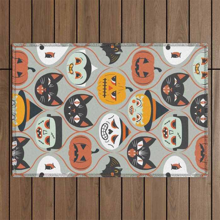 Spooky Sweet Faces Outdoor Rug Gallery Image 1