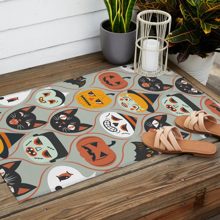 Spooky Sweet Faces Outdoor Rug Gallery Image 2