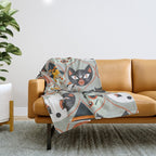 Spooky Sweet Faces Throw Blanket Gallery Image 1
