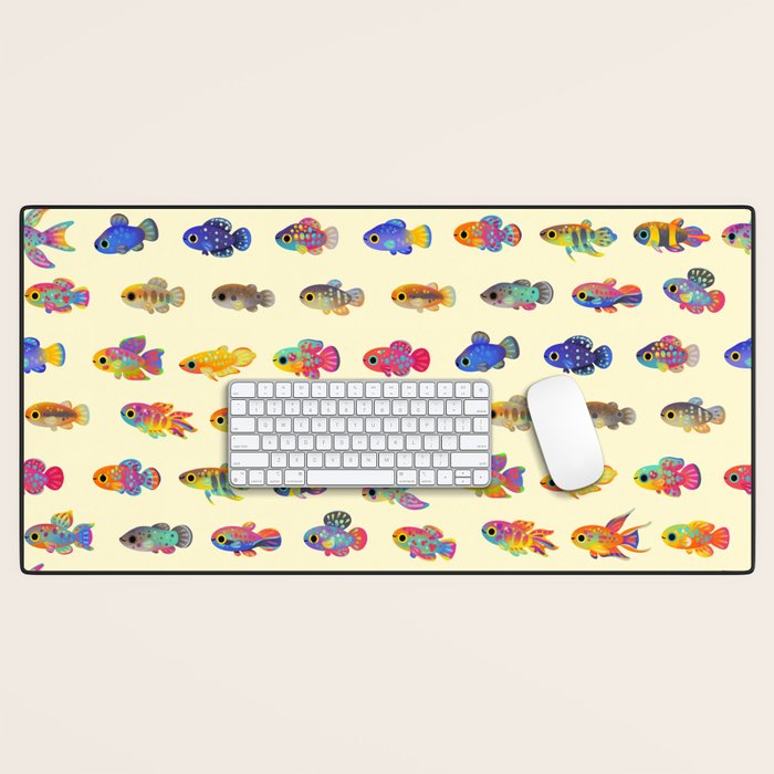 Killifish! - yellow Desk Mat Gallery Image 1