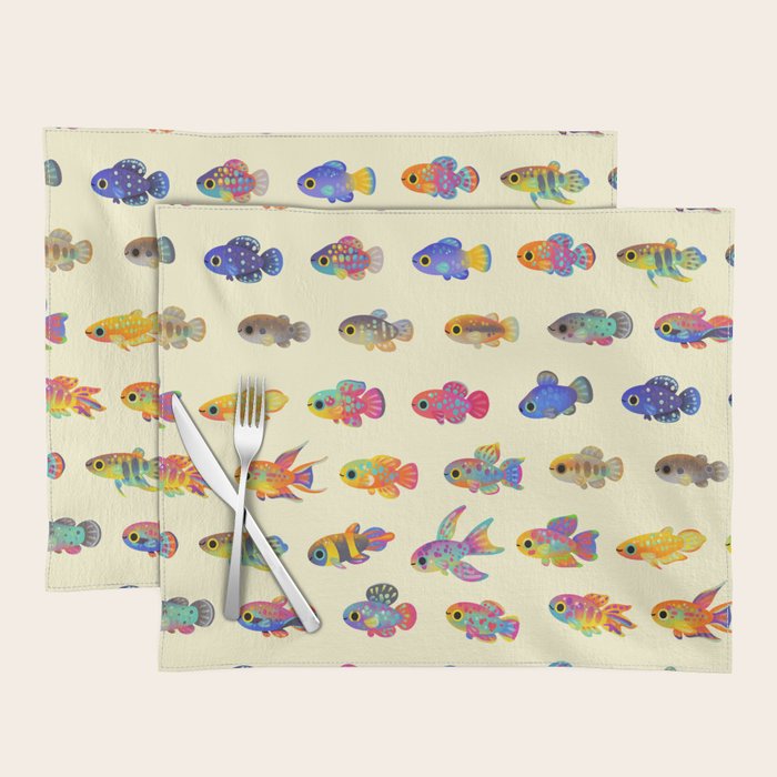 Killifish! - yellow Placemat Gallery Image 1