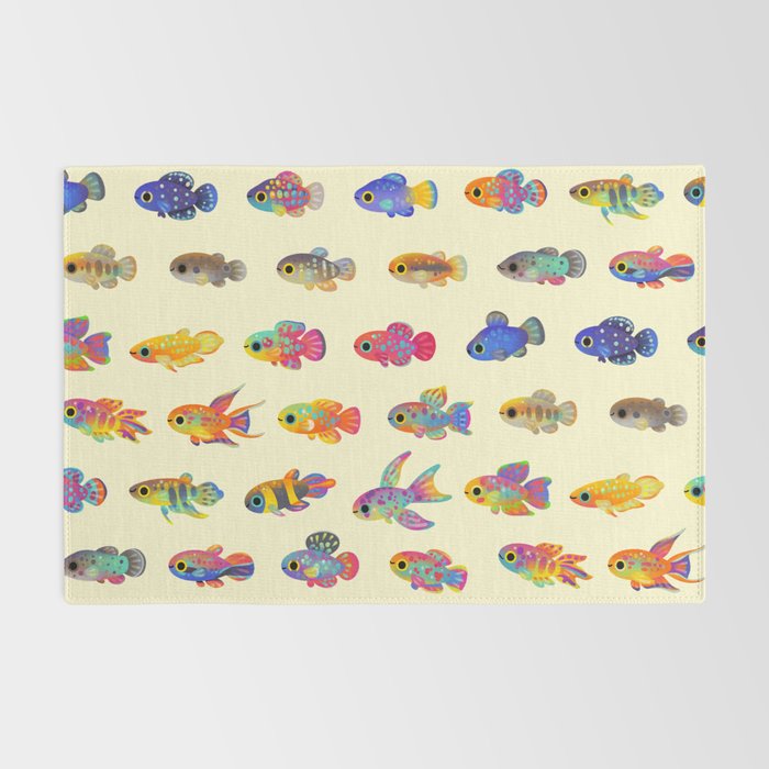 Killifish! - yellow Rug Gallery Image 2