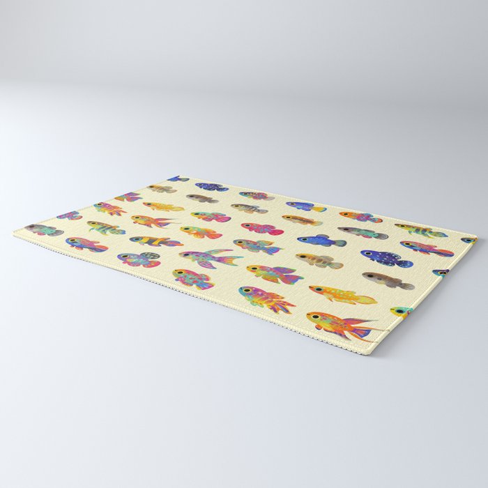 Killifish! - yellow Rug Gallery Image 3