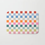 Checkered Retro Colorful Check Pattern Bath Mat Gallery Image 1