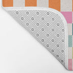 Checkered Retro Colorful Check Pattern Bath Mat Gallery Image 2