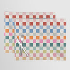 Checkered Retro Colorful Check Pattern Placemat Gallery Image 1