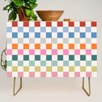 Checkered Retro Colorful Check Pattern Credenza Gallery Image 1