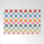 Checkered Retro Colorful Check Pattern Welcome Mat Gallery Image 1