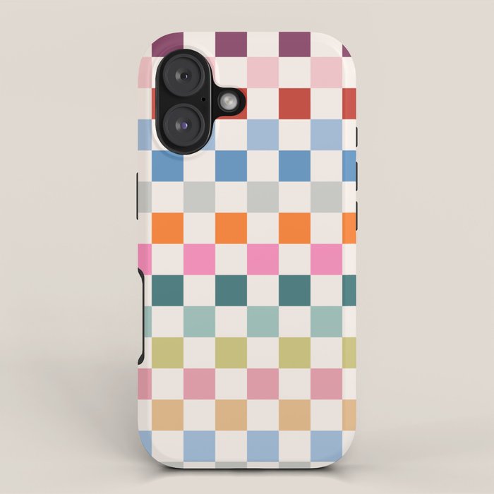 Checkered Retro Colorful Check Pattern iPhone Case Gallery Image 1