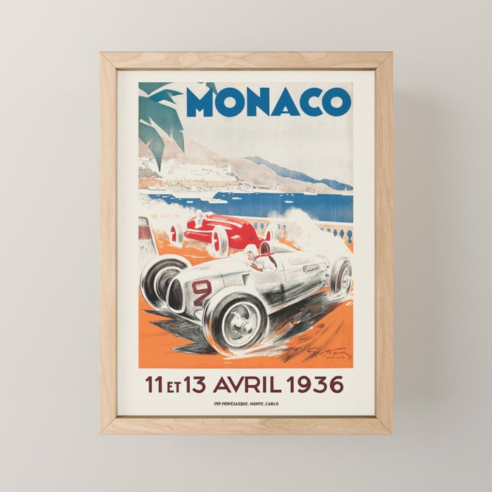 Formula 1  - 1936 Monaco Grand Prix Mini Art Print Gallery Image 1