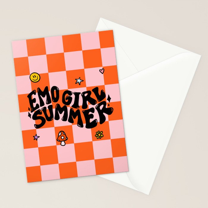Emo Girl Summer Stationery Card Gallery Image 2