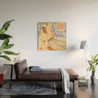Free Spirit, Wild Bohemian Hippie Brown Woman, Fashion Eclectic Contemporary Boho Spring, Sunny Day Travel Style Pastel Painting Wood Wall Art Gallery Image 2