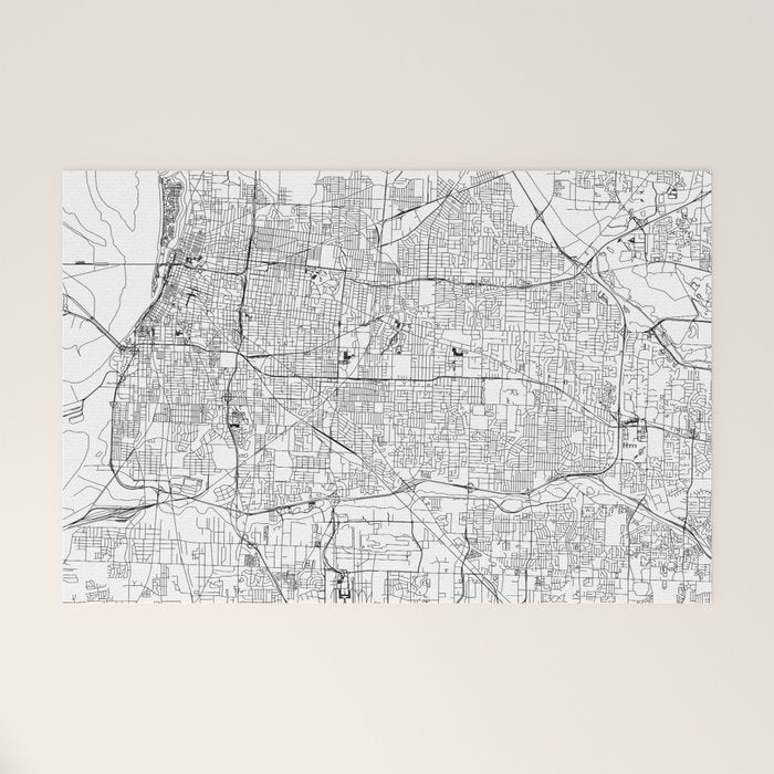 Memphis White Map Welcome Mat Gallery Image 1