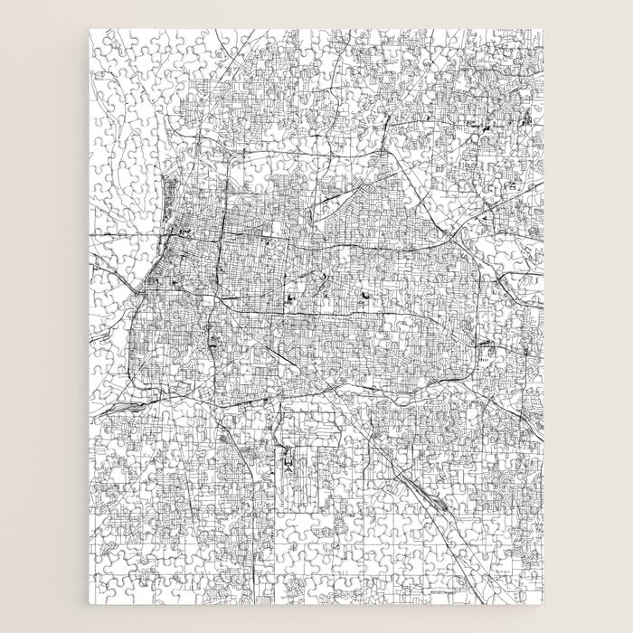 Memphis White Map Jigsaw Puzzle Gallery Image 1