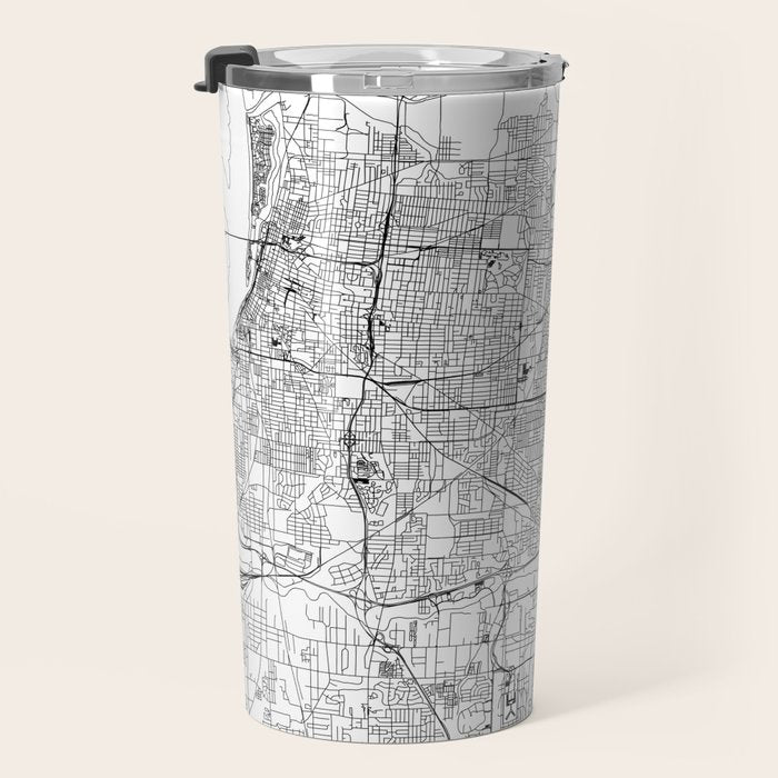Memphis White Map Travel Mug Gallery Image 3
