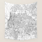 Memphis White Map Wall Tapestry Gallery Image 4