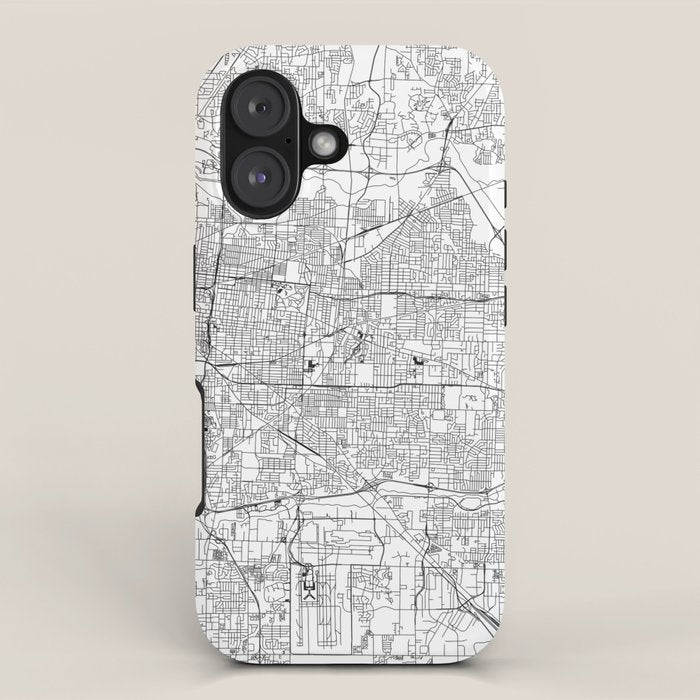 Memphis White Map iPhone Case Gallery Image 1
