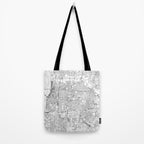 Memphis White Map Tote Bag Gallery Image 2